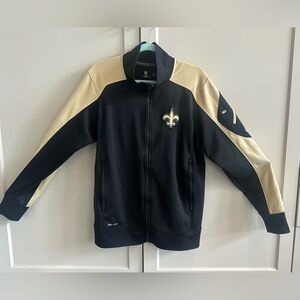 NFL Nike New Orleans Saints Black and Cream Bomber Jacket